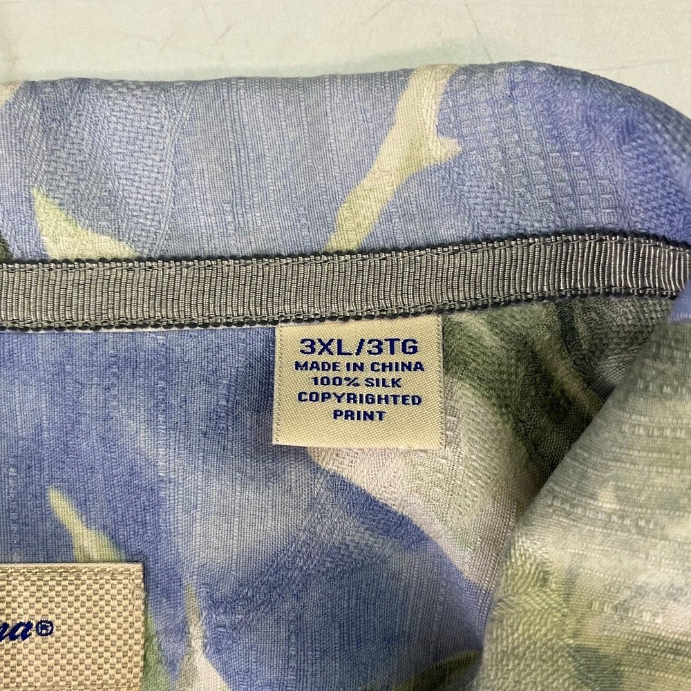 Tommy Bahama Mens Silk Tropical Leaf Camp Shirt Original Fit Jacquard Size 3XL - Picture 9 of 13